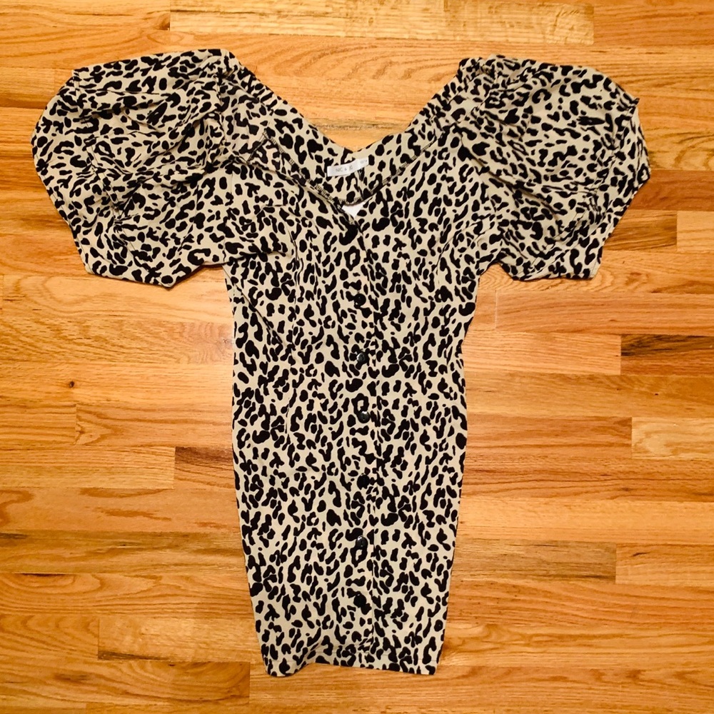Button Up On/Off Shoulder Leopard Print Dress💋 🐆